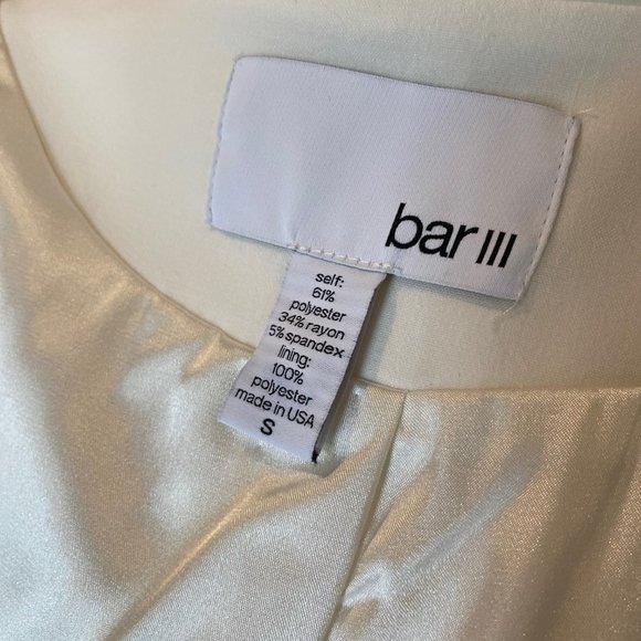 Bar III White/Cream Tuxedo Jacket - Excellent Condition - Size Small - Picture 9 of 12